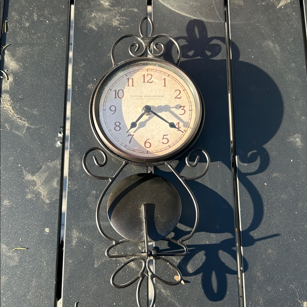 Black Wrought Iron Wall Clock by Unknown Brand - Picture 7 of 9